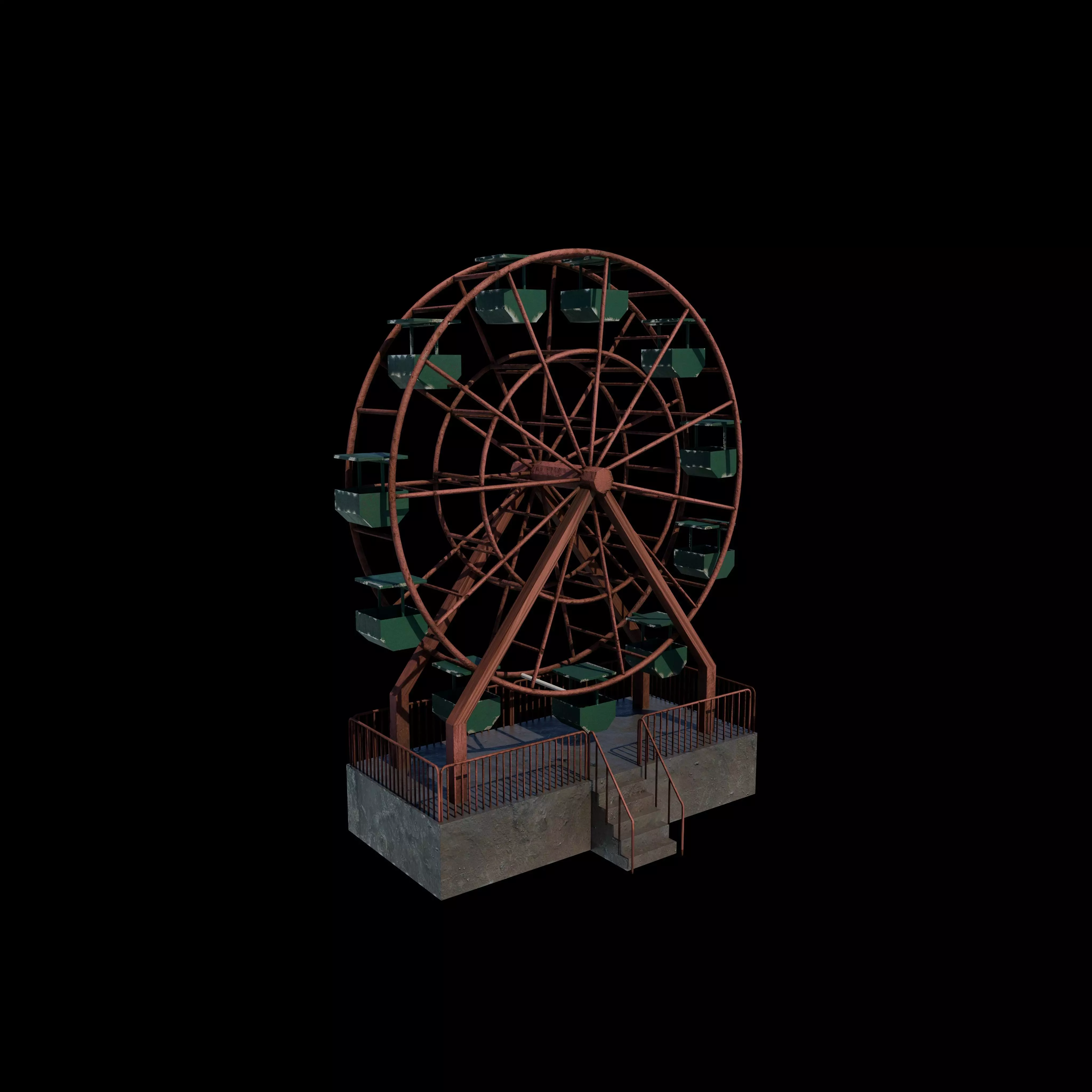 Abandoned Ferris Wheel 3D model_0