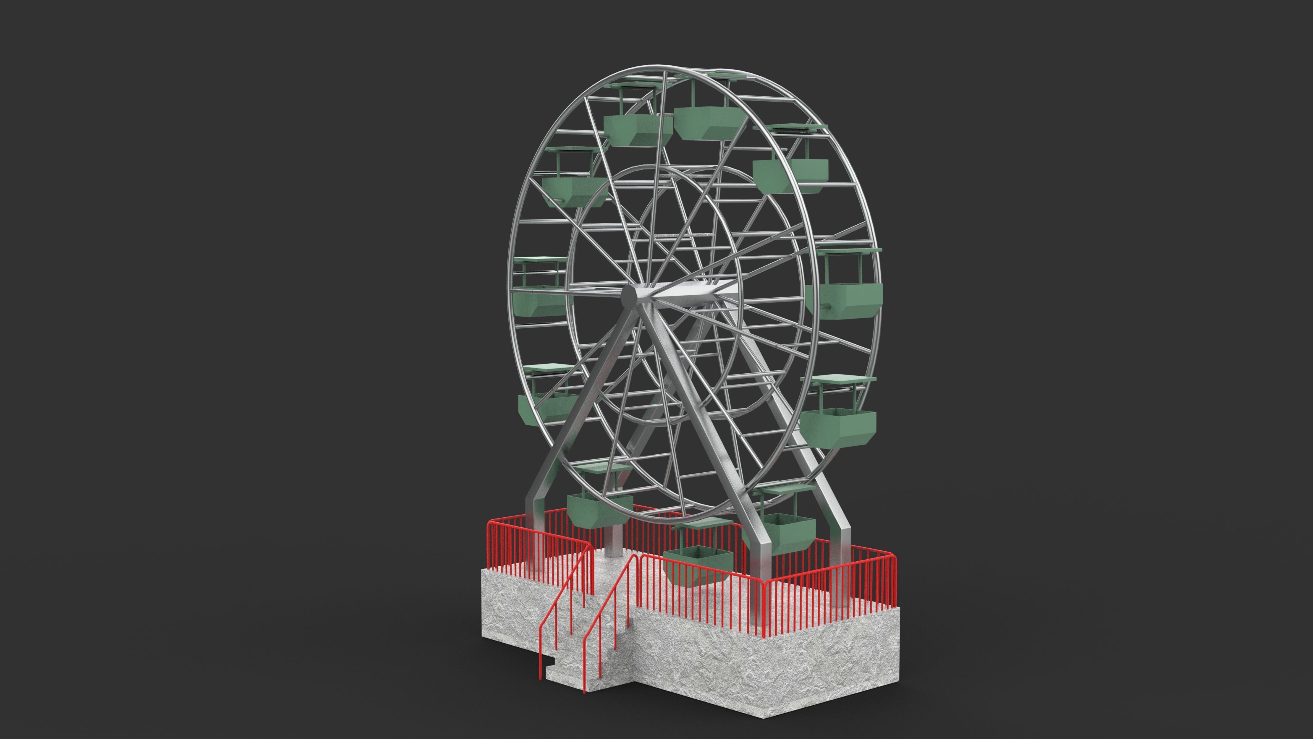 Abandoned Ferris Wheel 3D model_4