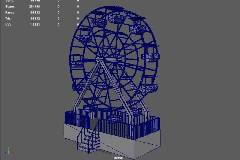 Abandoned Ferris Wheel 3D model_14
