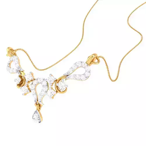 3D Printable Cad jewelry design of Lady diamond Pendant