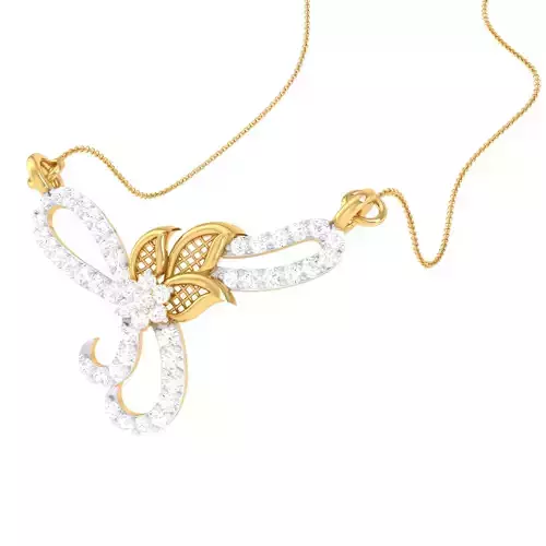 3D Printable Cad jewelry design of Lady diamond Pendant