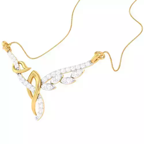 3D Printable Cad jewelry design of Lady diamond Pendant