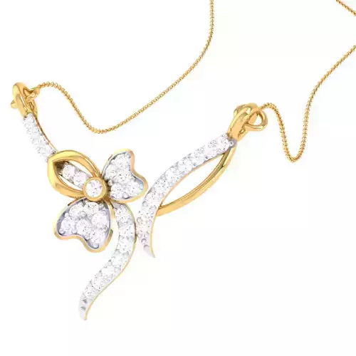 3D Printable Cad jewelry design of Lady diamond Pendant