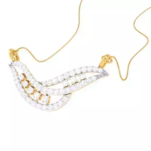 3D Printable Cad jewelry design of Lady diamond Pendant