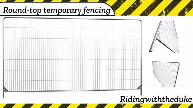 Round-top temporary fencing panel