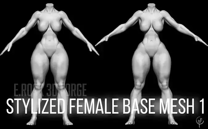 Stylized Female Base Mesh 1 3D model