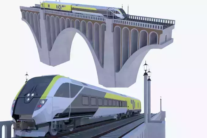 American train on viaduct II