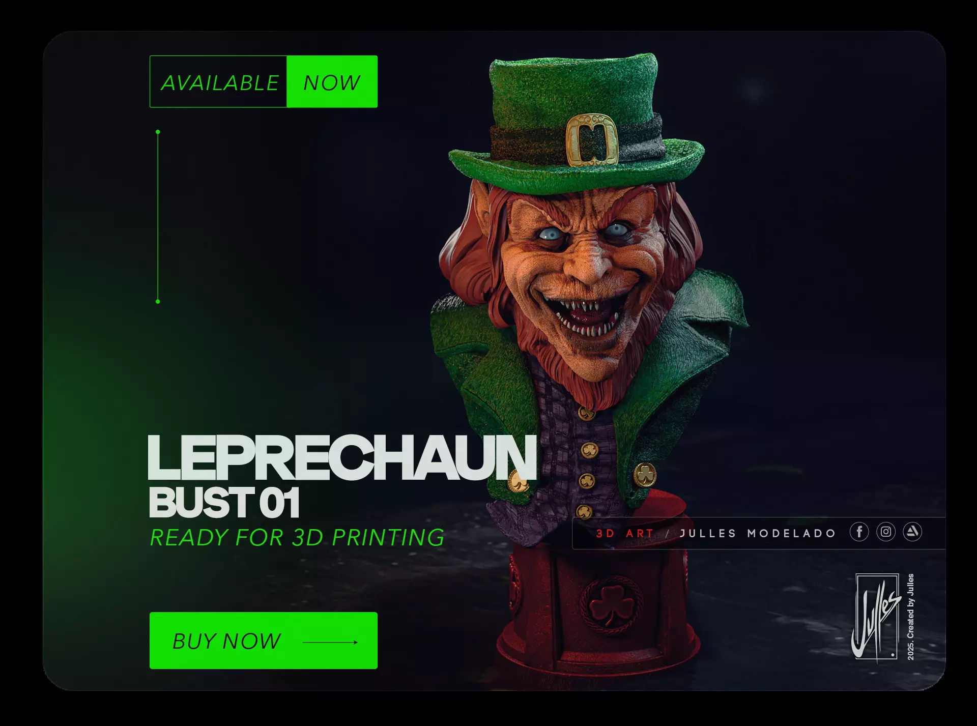 Leprechaun Bust01 3D print model_0