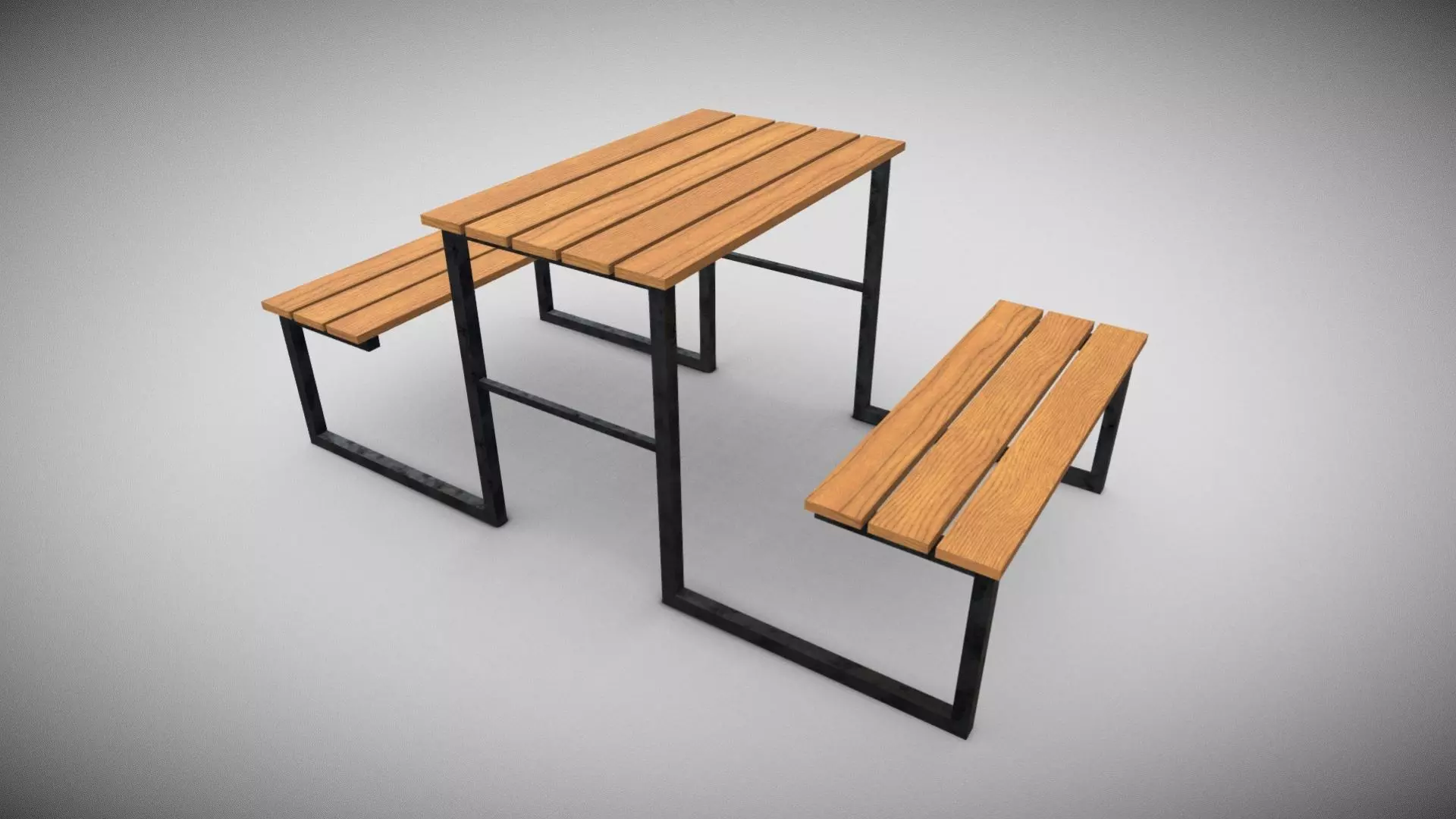 Outdoor Bench Low-poly 3D model