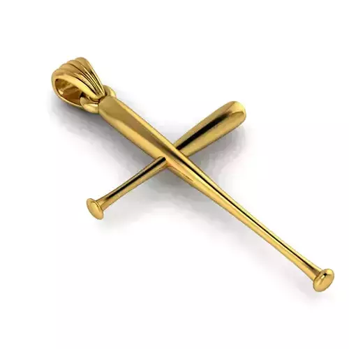 Cross Baseball Bats Pendant Charm Necklace Jewelry