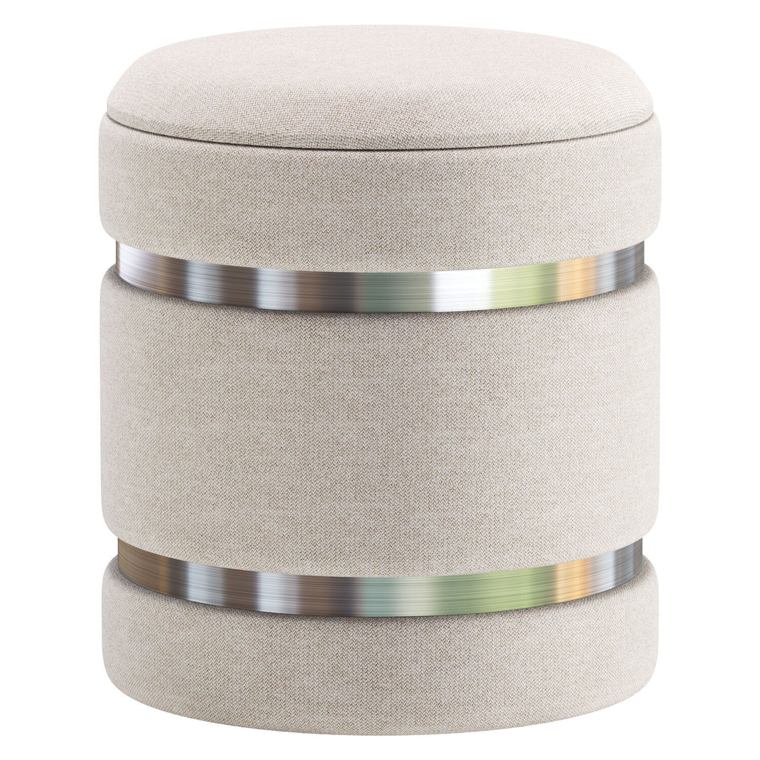 Pouf with a lid in white and gray By inmyroom 3D model_3
