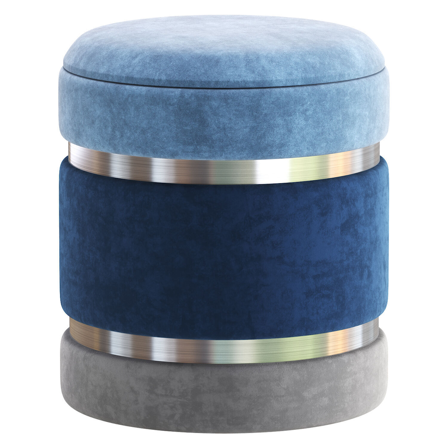 Pouf with a lid in white and gray By inmyroom 3D model_1