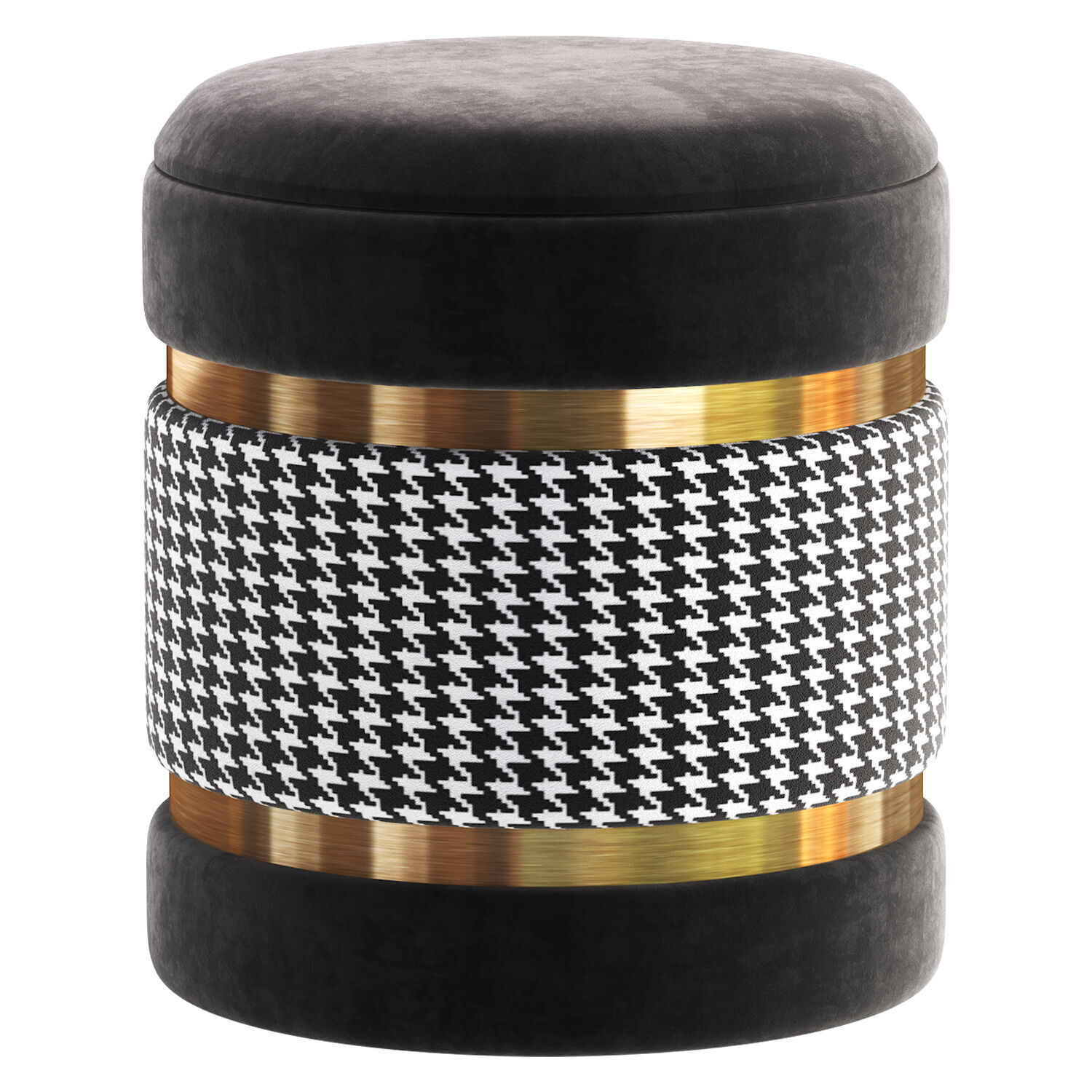 Pouf with a lid in white and gray By inmyroom 3D model_4