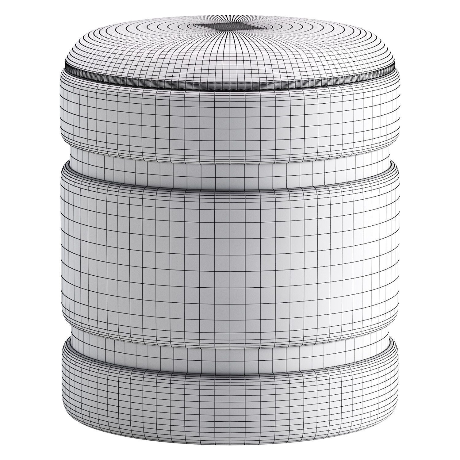 Pouf with a lid in white and gray By inmyroom 3D model_6