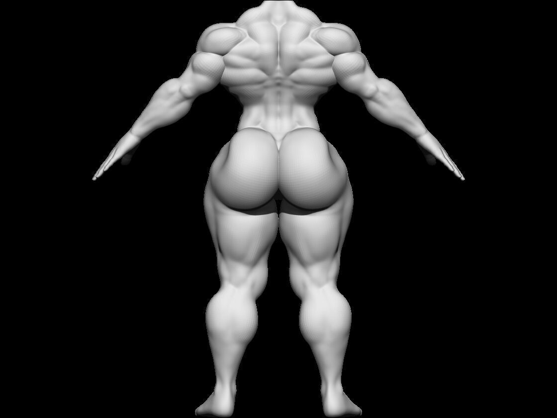 Stylized Female Base Mesh 3 3D model 3D model_6