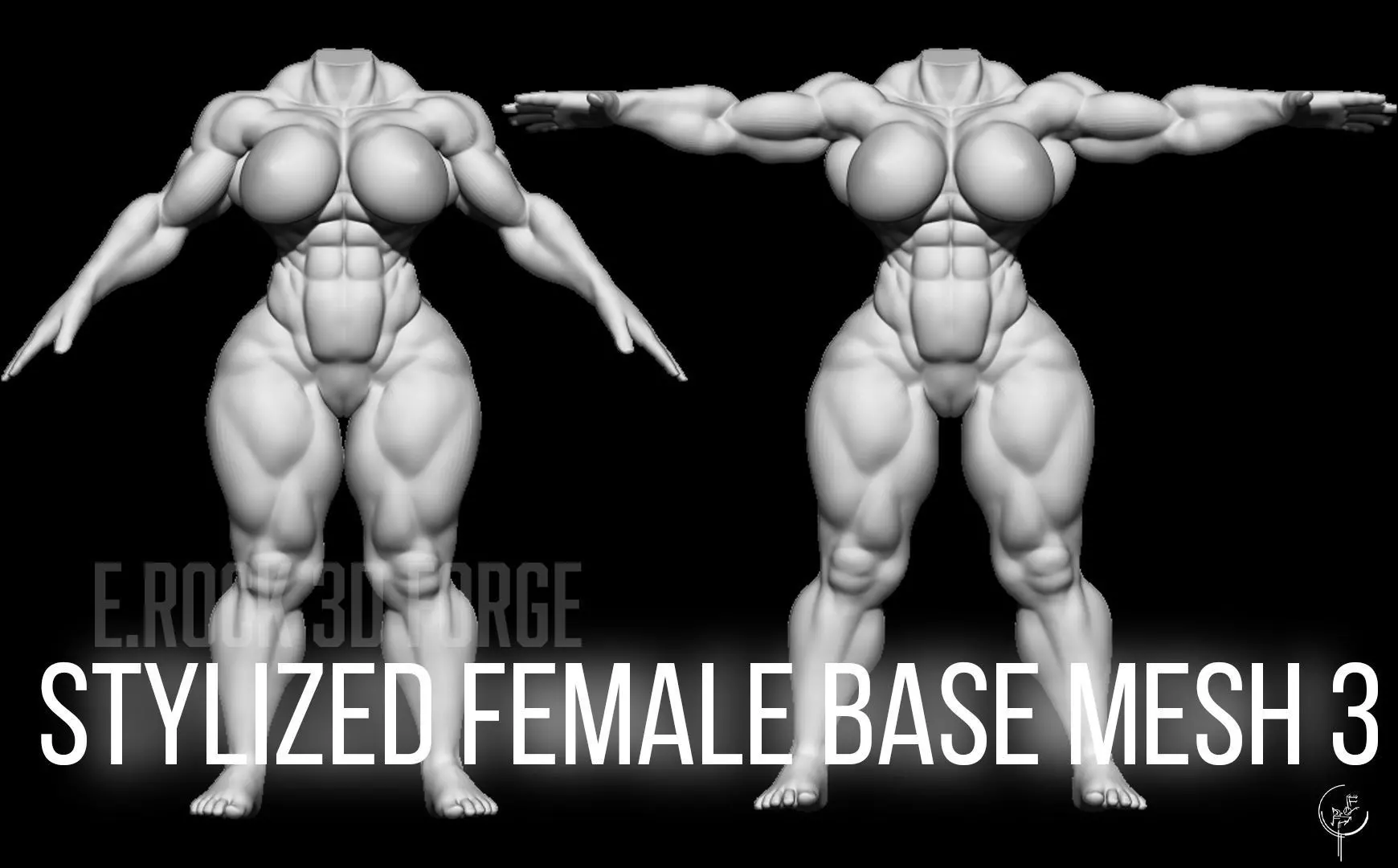 Stylized Female Base Mesh 3 3D model 3D model_0