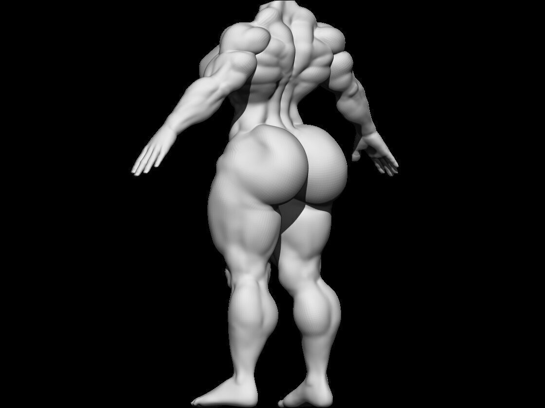 Stylized Female Base Mesh 3 3D model 3D model_5