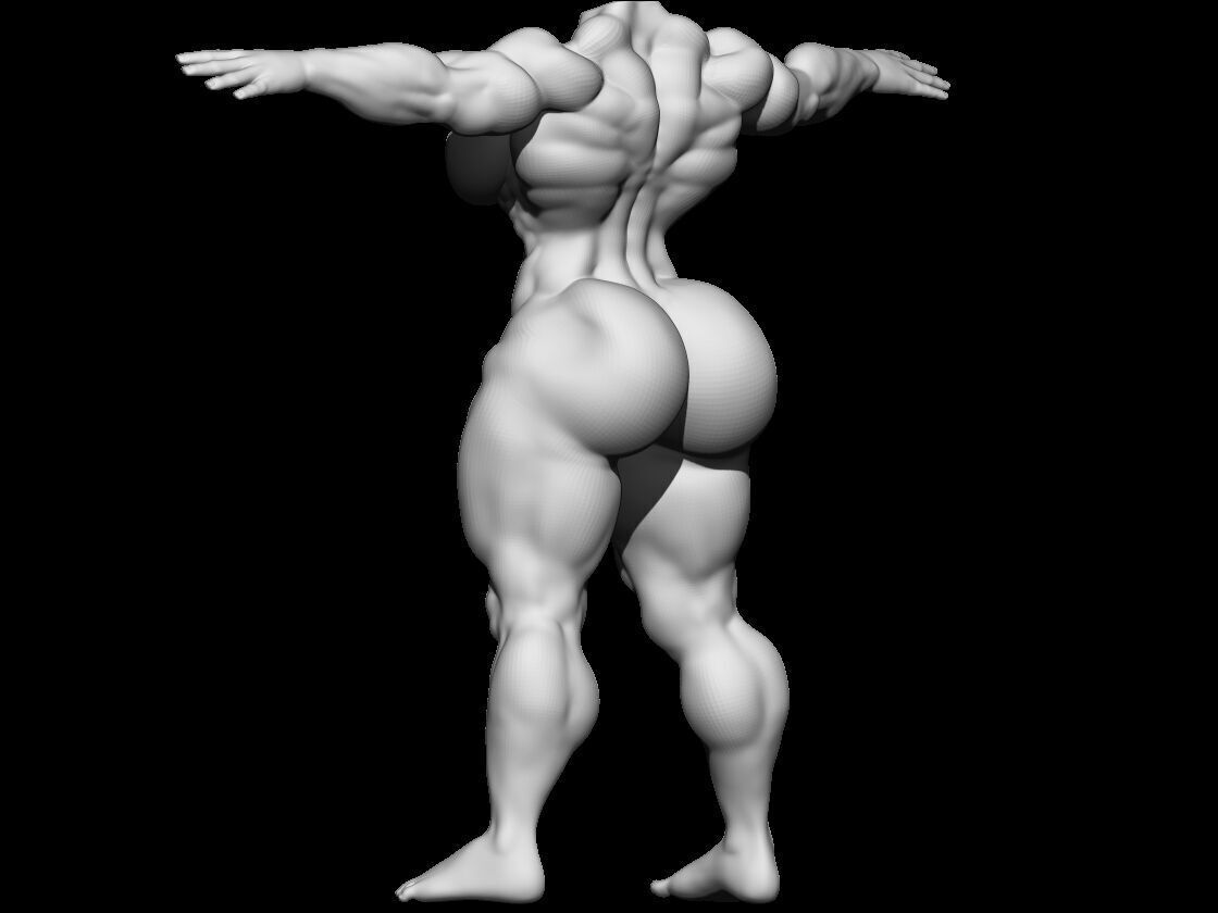 Stylized Female Base Mesh 3 3D model 3D model_11