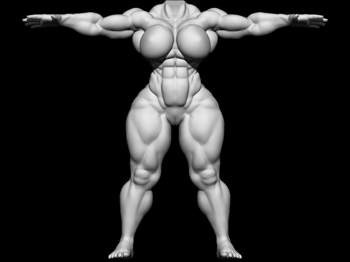 Stylized Female Base Mesh 3 3D model 3D model_8