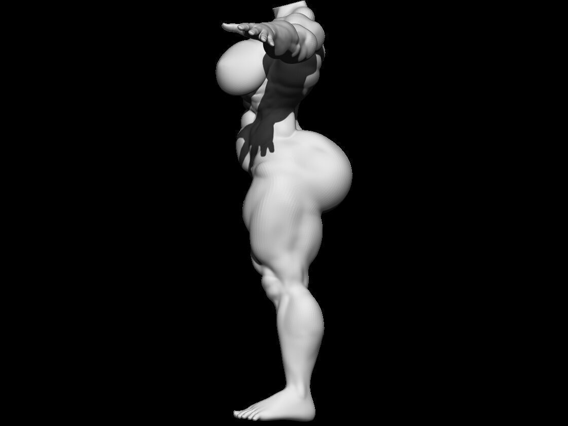 Stylized Female Base Mesh 3 3D model 3D model_10