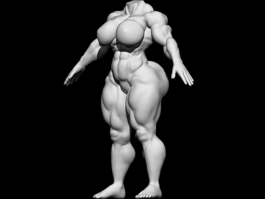 Stylized Female Base Mesh 3 3D model 3D model_3