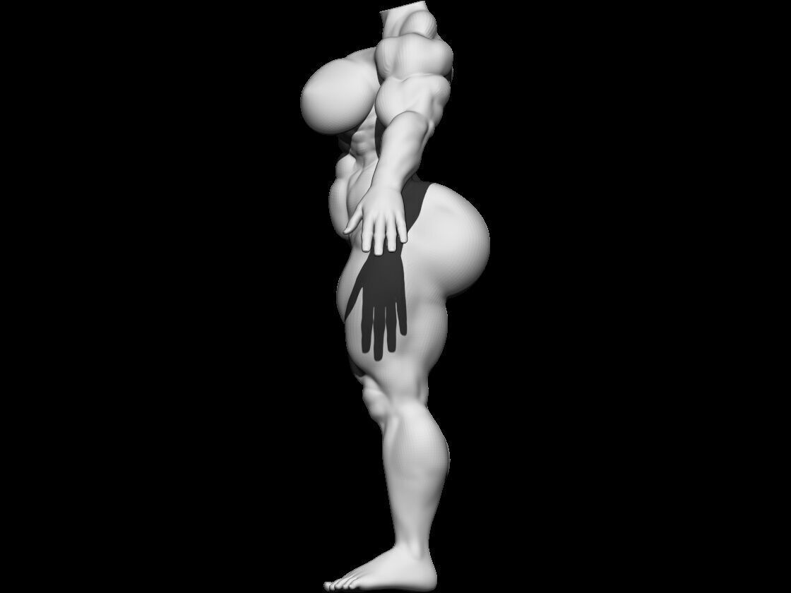 Stylized Female Base Mesh 3 3D model 3D model_4