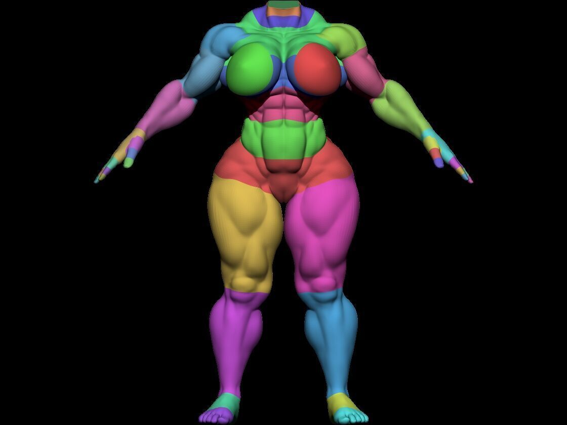 Stylized Female Base Mesh 3 3D model 3D model_7