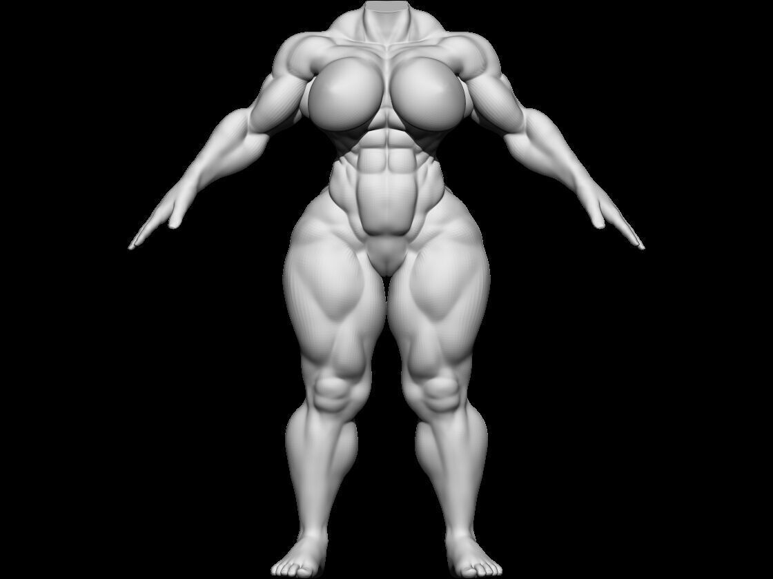 Stylized Female Base Mesh 3 3D model 3D model_2