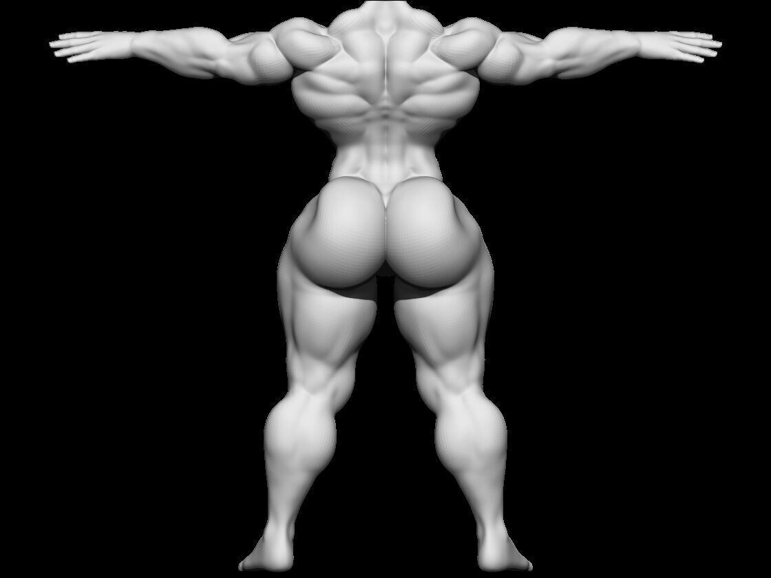 Stylized Female Base Mesh 3 3D model 3D model_12