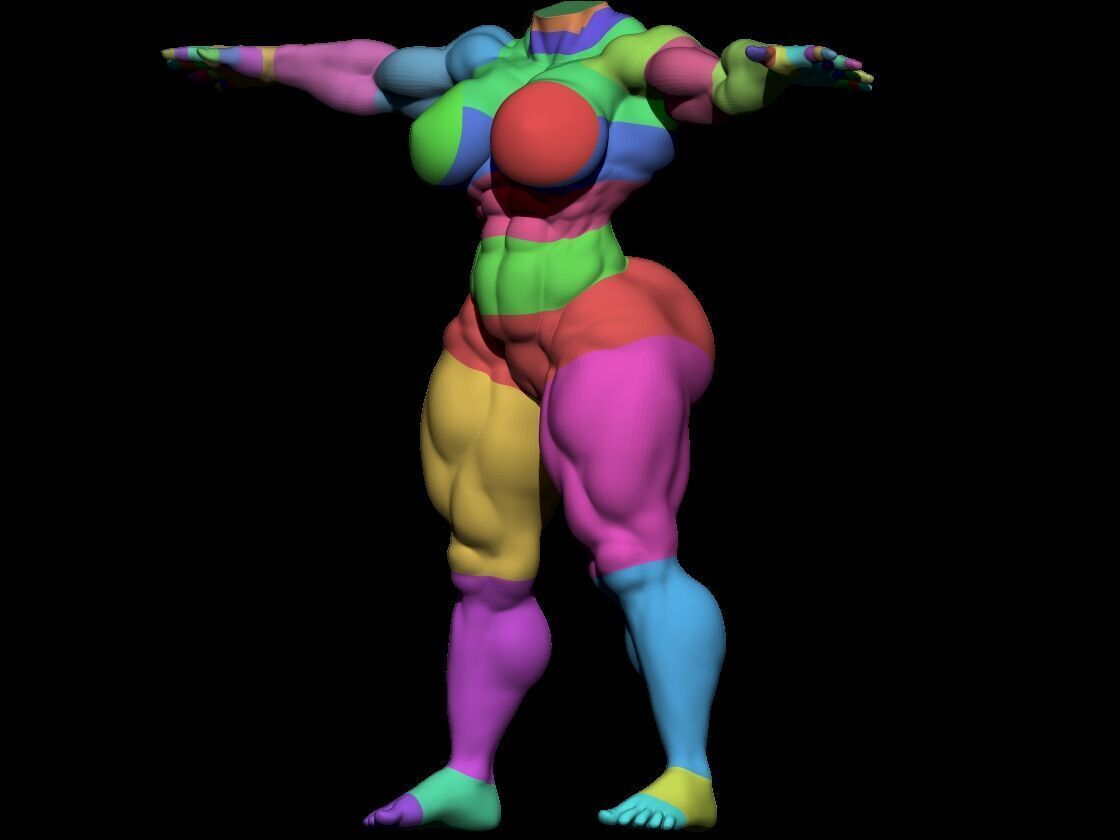 Stylized Female Base Mesh 3 3D model 3D model_13