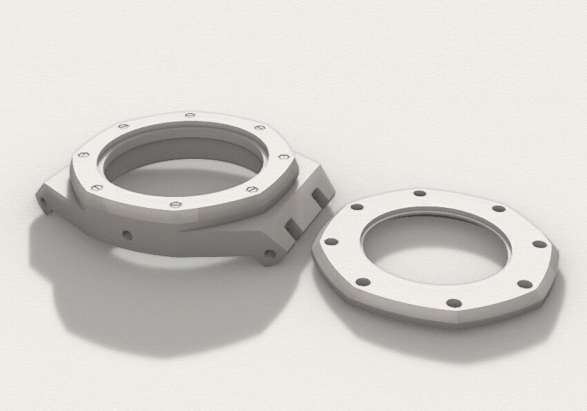 Octagon watch case for NH35 3D print model_2