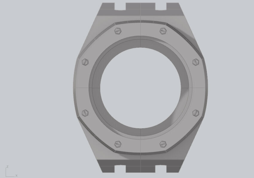 Octagon watch case for NH35 3D print model_5