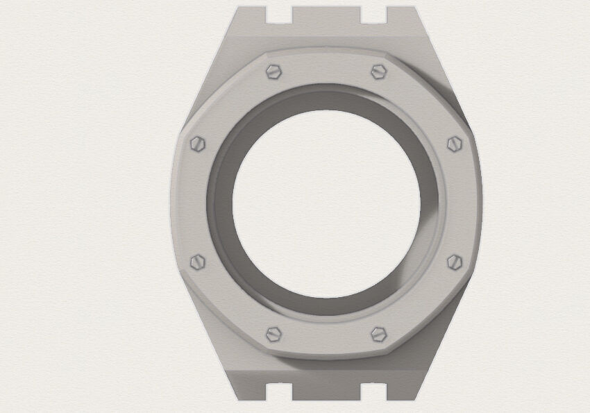 Octagon watch case for NH35 3D print model_4