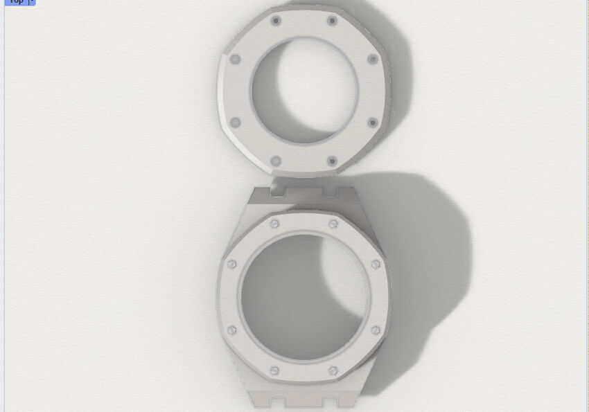 Octagon watch case for NH35 3D print model_3