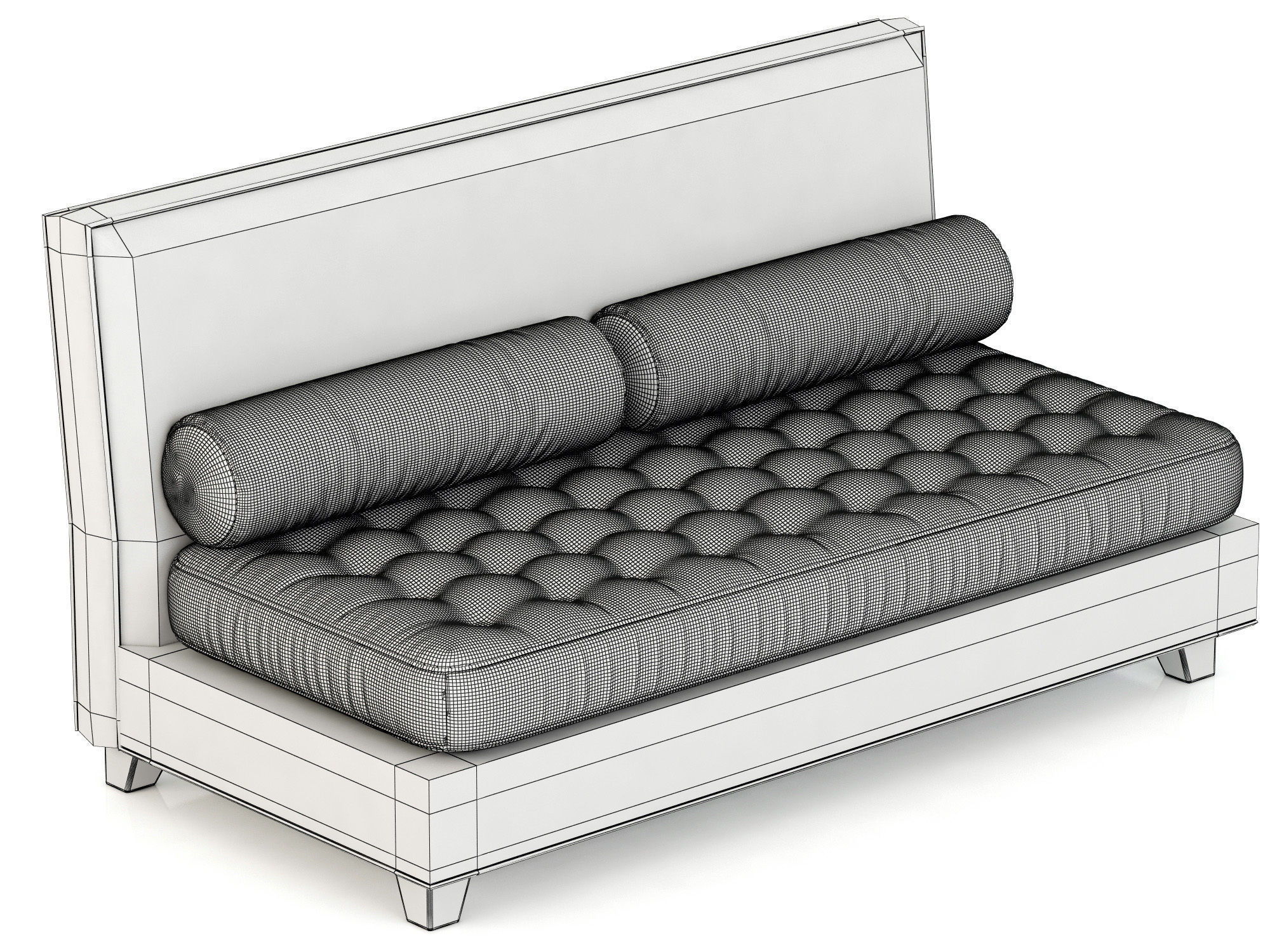 RH Teen Rylin Tufted Velvet Armless Loveseat 3D model_6