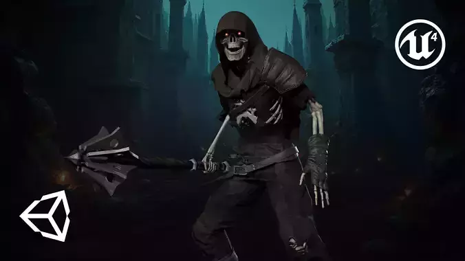 Skeleton 04 Low-poly 3D model