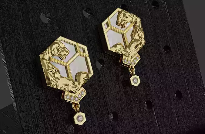 Earring Carrera y carrera - HEXAGON 3D print model
