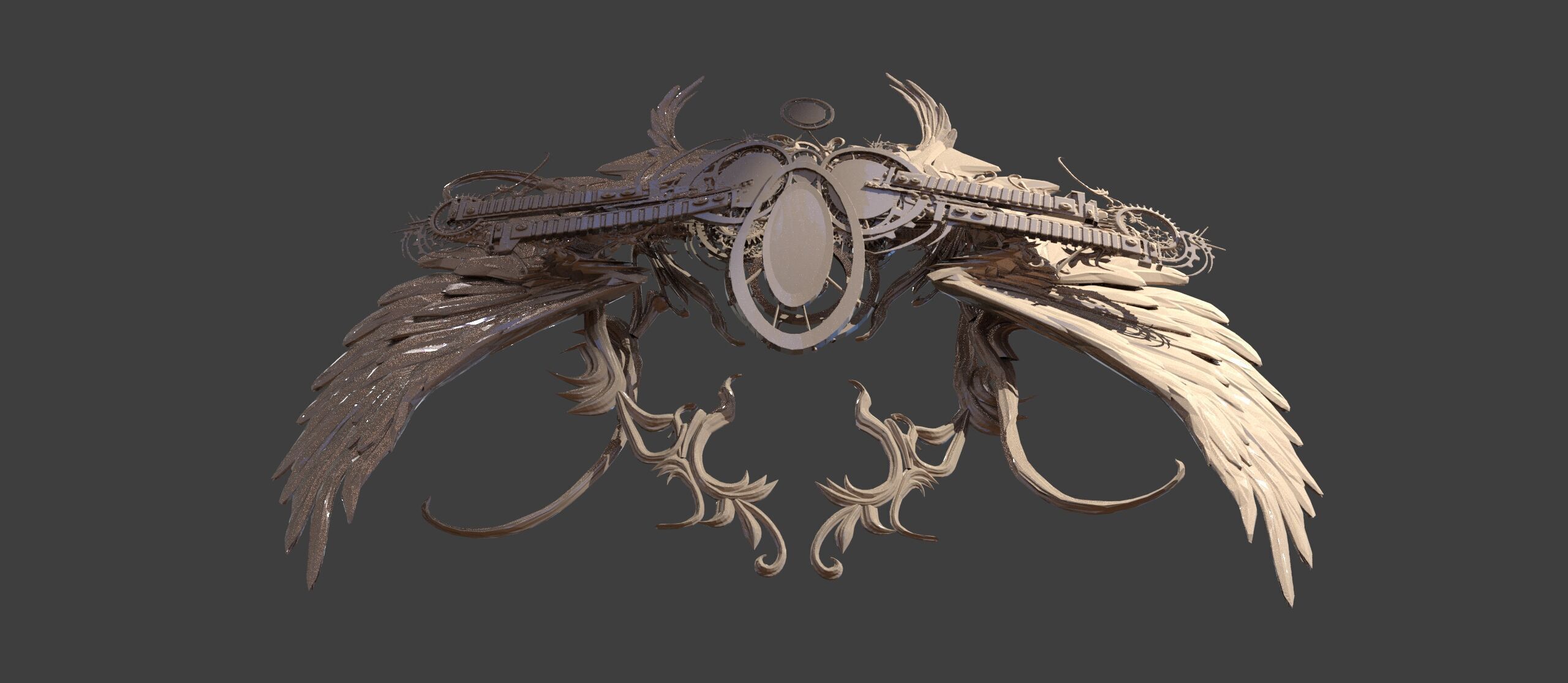 Sir Lamorak knight statue wings 2  3D model_1