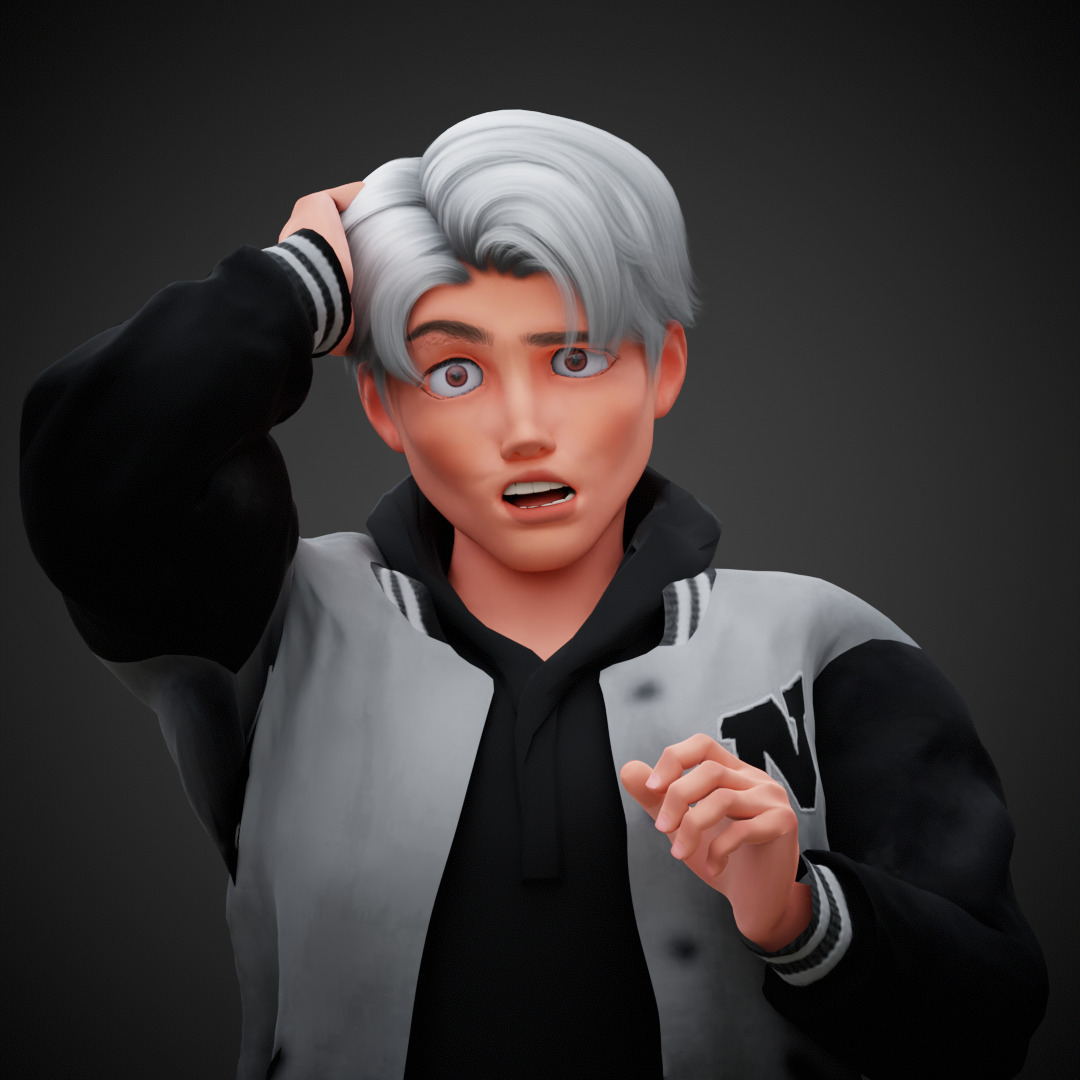 Stylized Cartoon Boy Max character rigged Low-poly 3D model_24