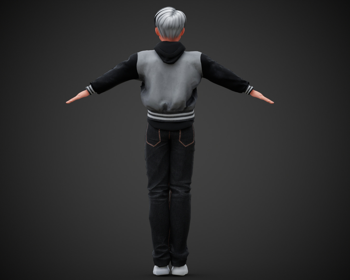 Stylized Cartoon Boy Max character rigged Low-poly 3D model_9