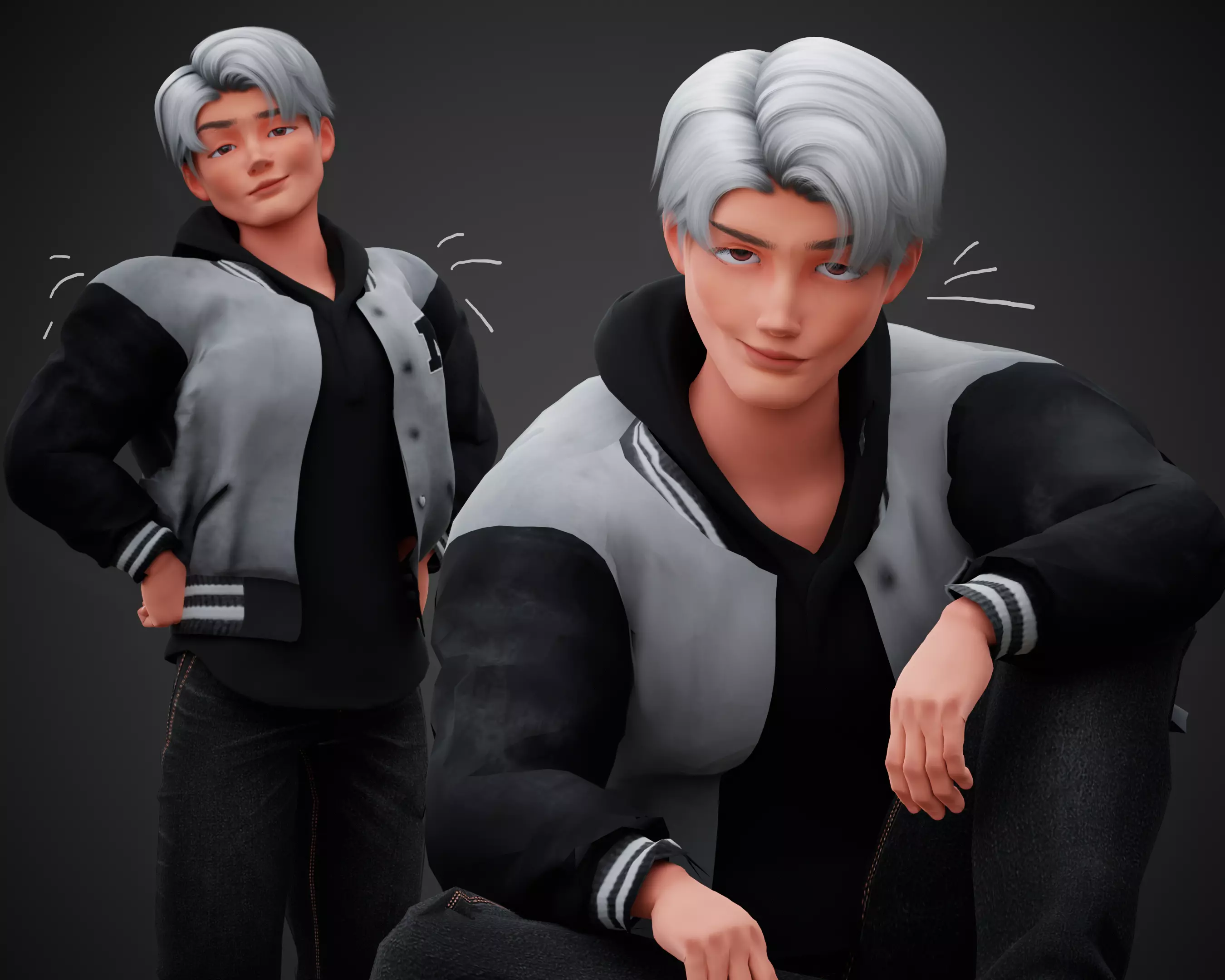 Stylized Cartoon Boy Max character rigged Low-poly 3D model_0