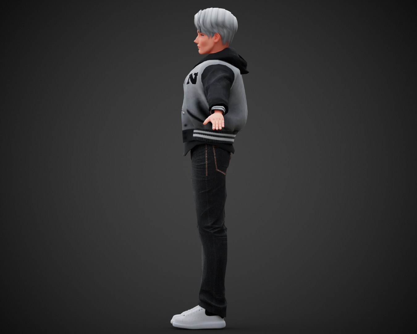 Stylized Cartoon Boy Max character rigged Low-poly 3D model_8