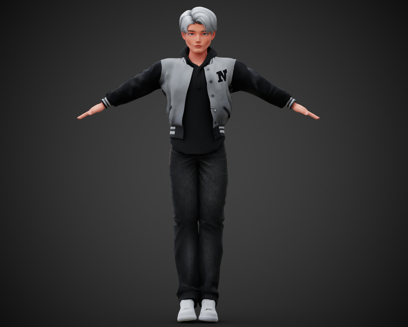 Stylized Cartoon Boy Max character rigged Low-poly 3D model_6