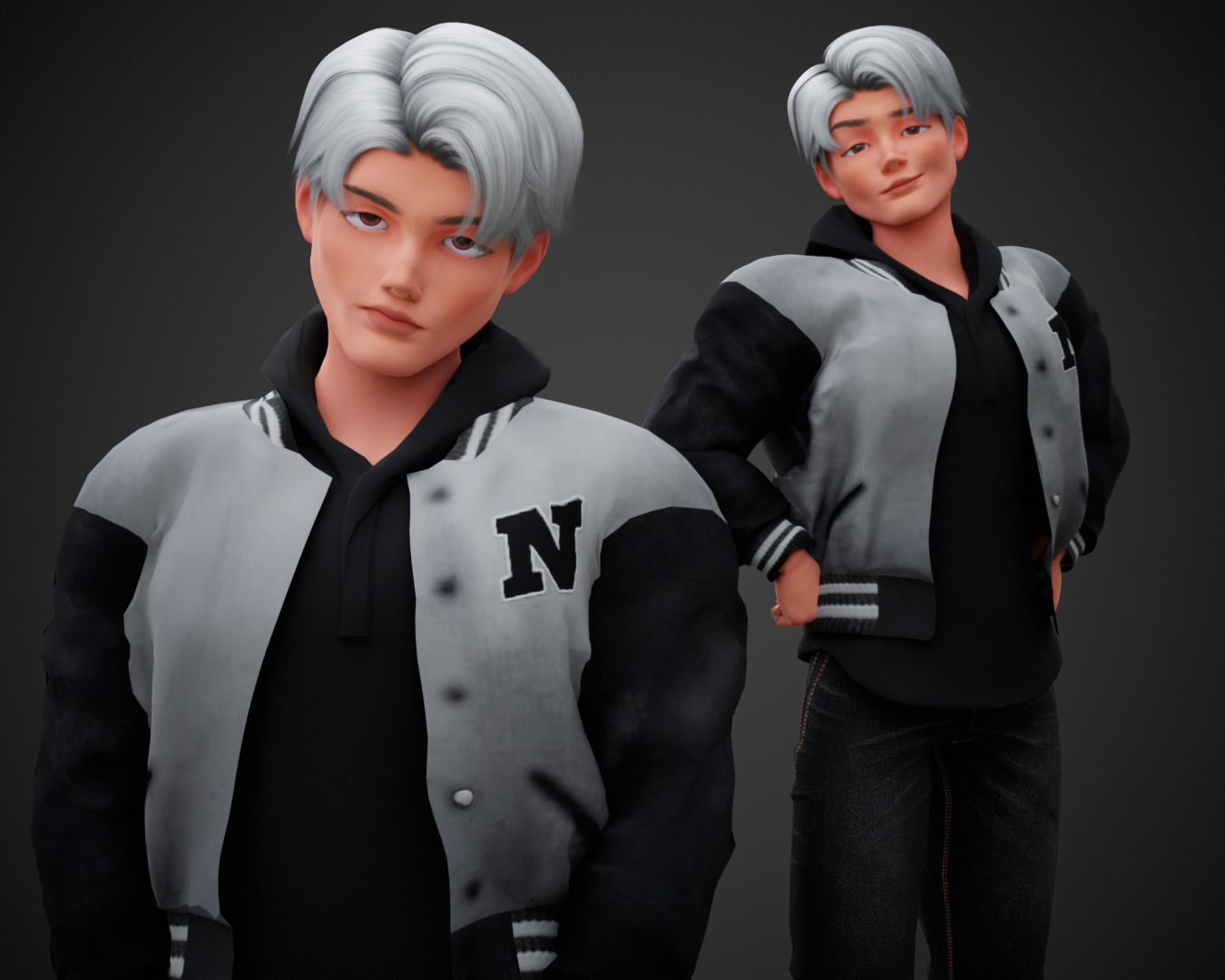 Stylized Cartoon Boy Max character rigged Low-poly 3D model_2