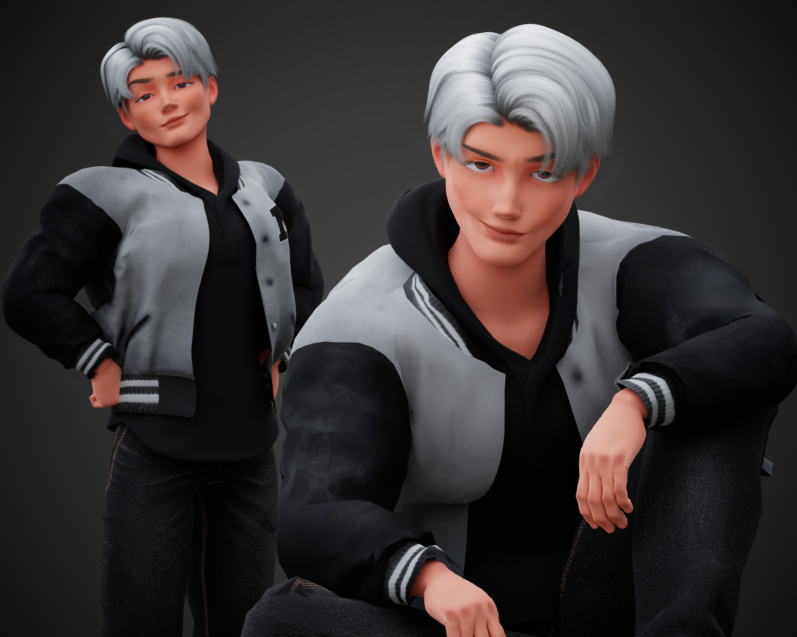 Stylized Cartoon Boy Max character rigged Low-poly 3D model_25
