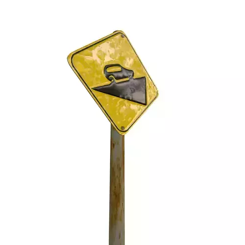 Rusty Steep Ascent Ahead Traffic Sign