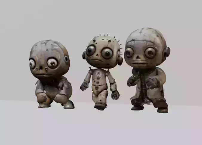 Creepy Doll 3D Models Pack