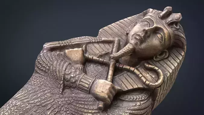 Sarcophagus egyptian Low-poly 3D model
