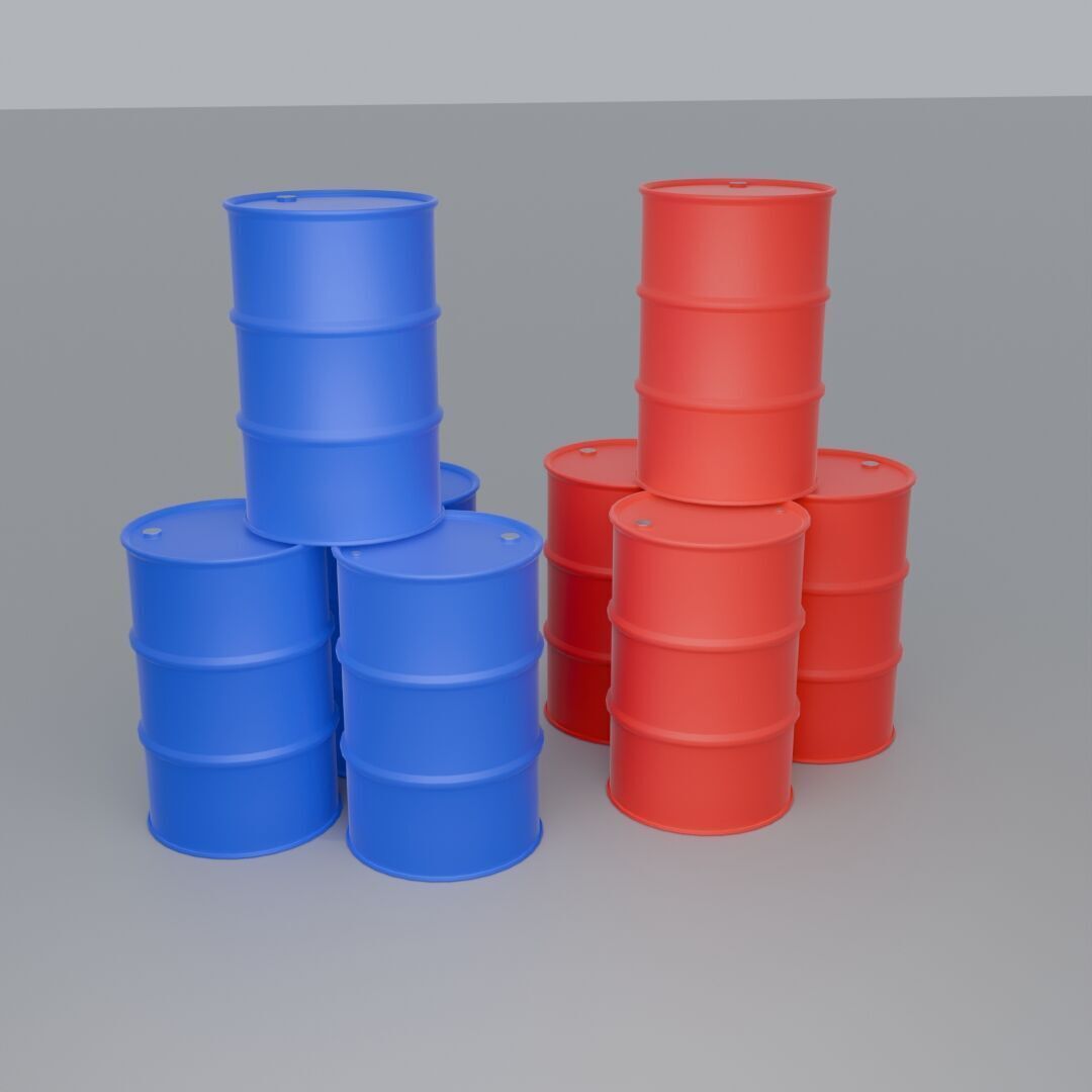 Steel Barrel A1 Low-poly 3D model_4
