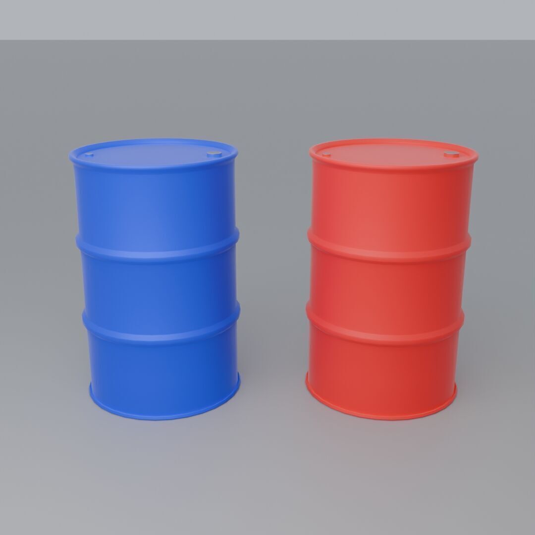 Steel Barrel A1 Low-poly 3D model_2